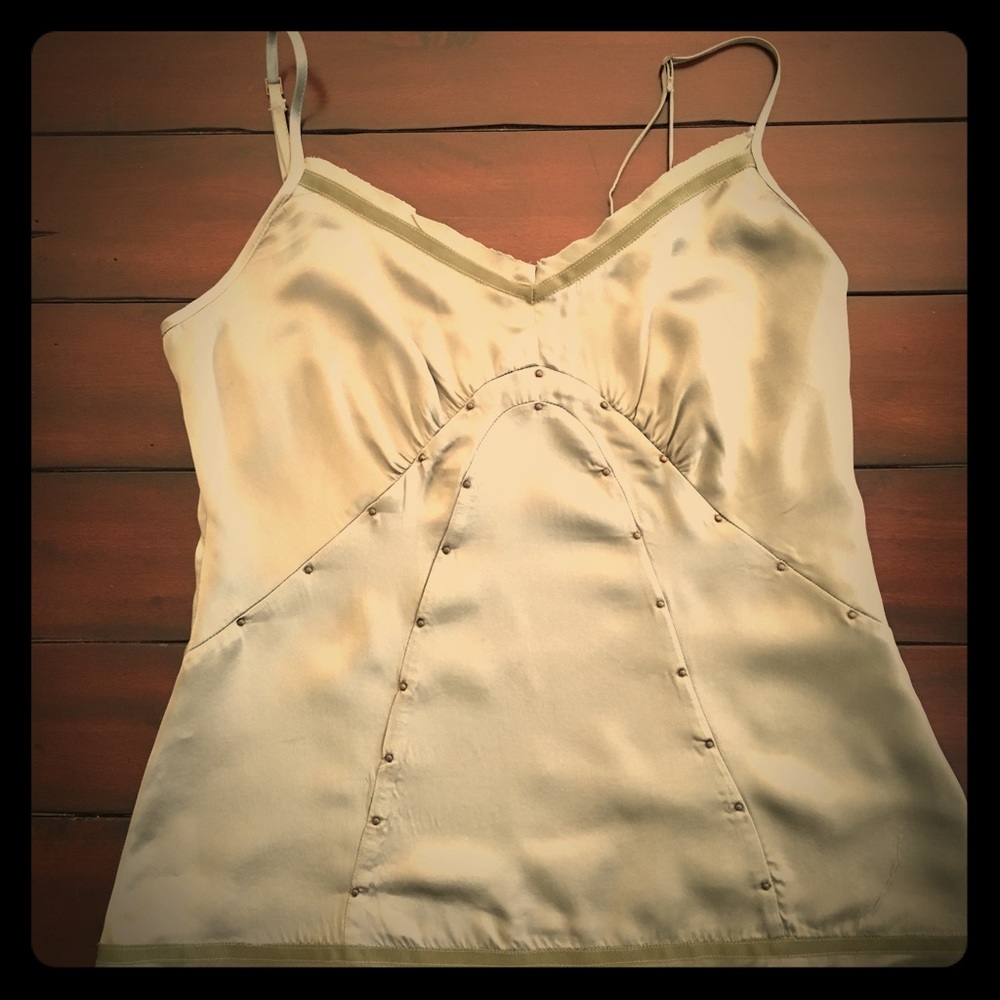 Banana Republic Riveted Silk Cami Silver